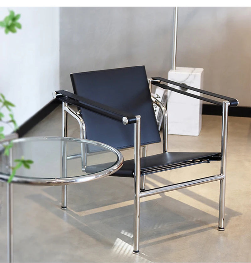 Leather Cow Leather Stainless Steel Chair