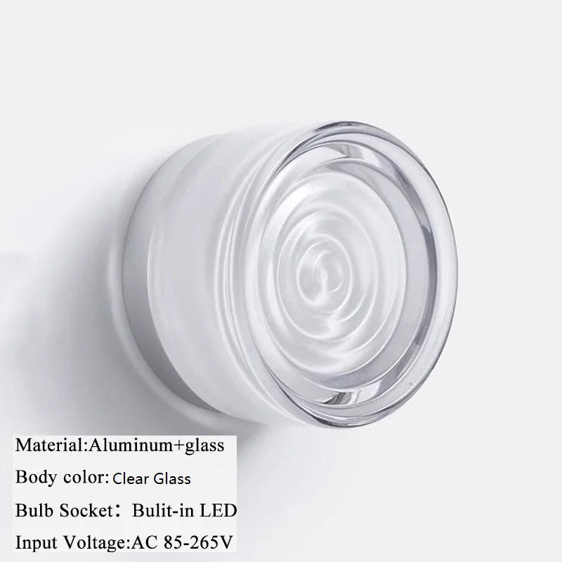 round Glass LED Wall Lamp Sconce