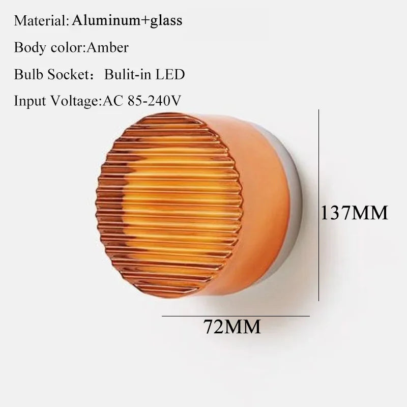 round Glass LED Wall Lamp Sconce