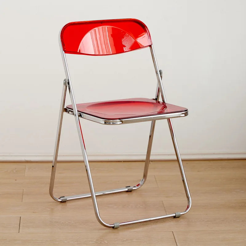 Simple Acrylic Transparent Folding Chair, Internet Famous Photo Dressing Chair, Folding Dining Chair, Event Party Folding Chair