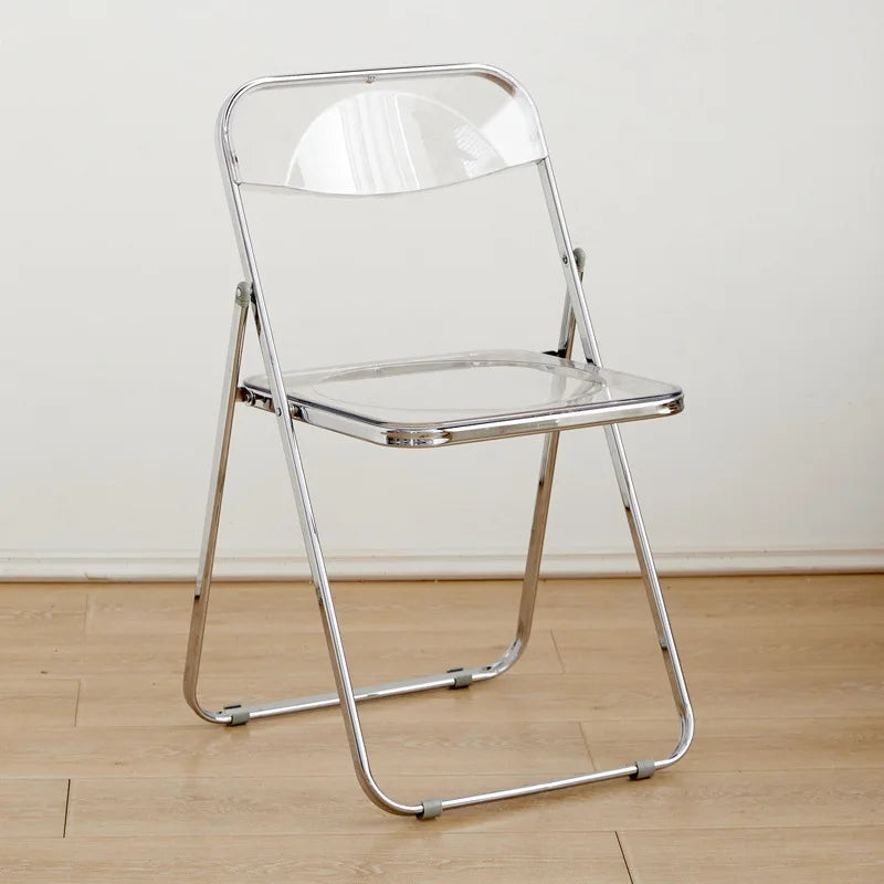 Simple Acrylic Transparent Folding Chair, Internet Famous Photo Dressing Chair, Folding Dining Chair, Event Party Folding Chair