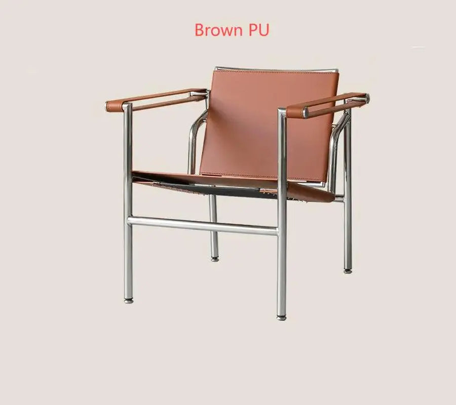 Leather Cow Leather Stainless Steel Chair