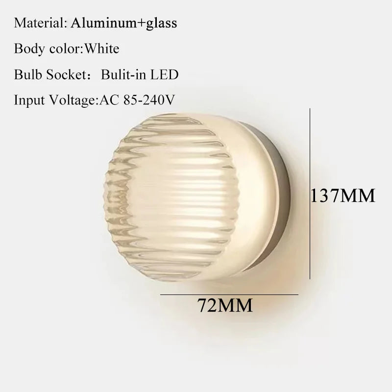 round Glass LED Wall Lamp Sconce