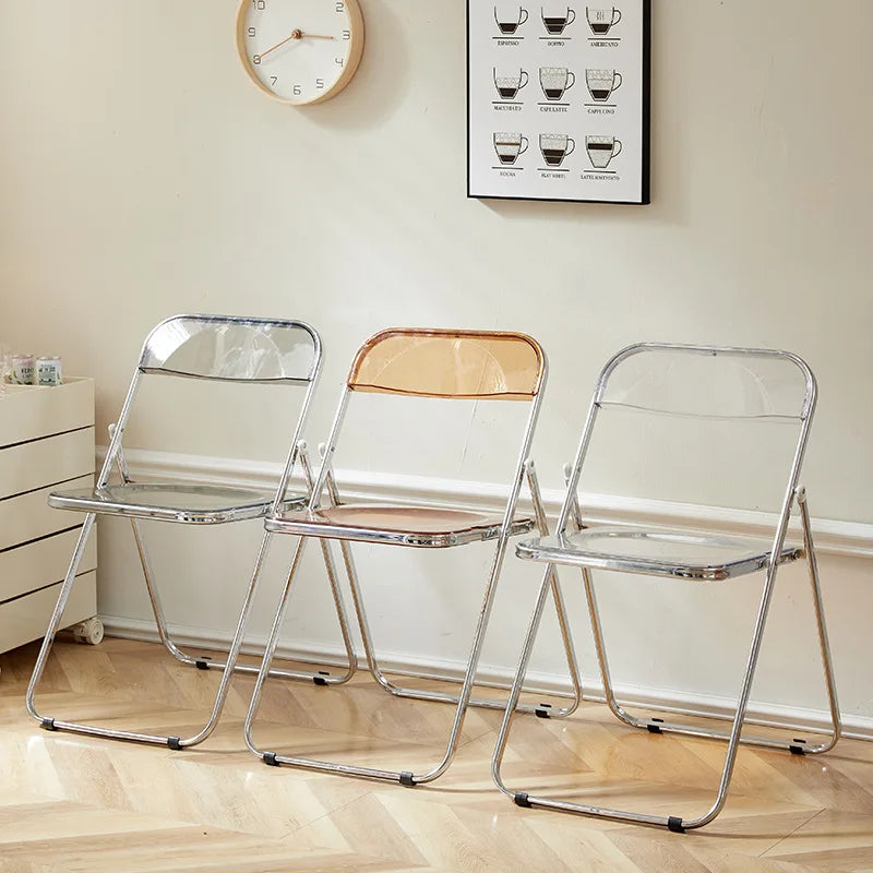 Simple Acrylic Transparent Folding Chair, Internet Famous Photo Dressing Chair, Folding Dining Chair, Event Party Folding Chair