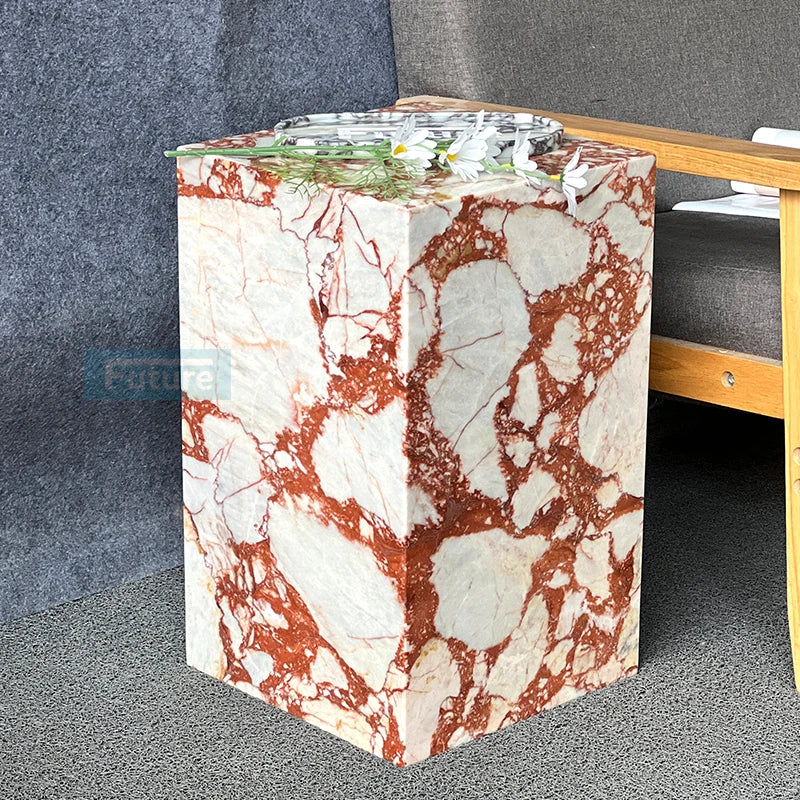 Plinth Marble Cube Table