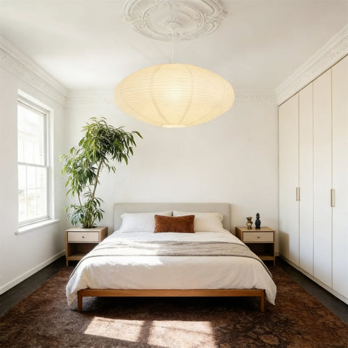 2Pcs White Oval Paper Lantern Lampshade
