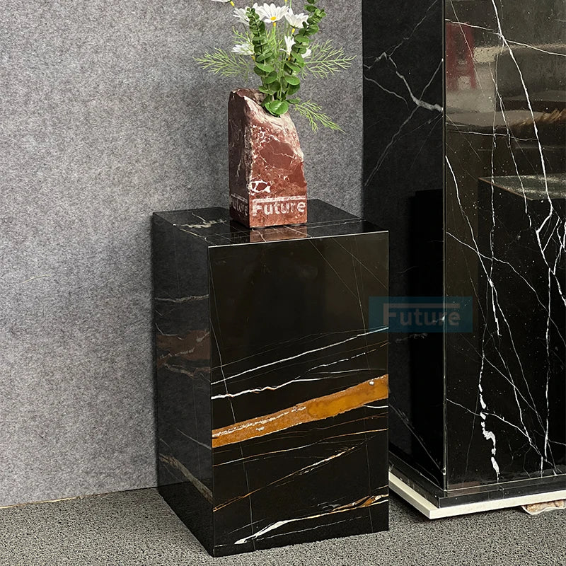 Plinth Marble Cube Table