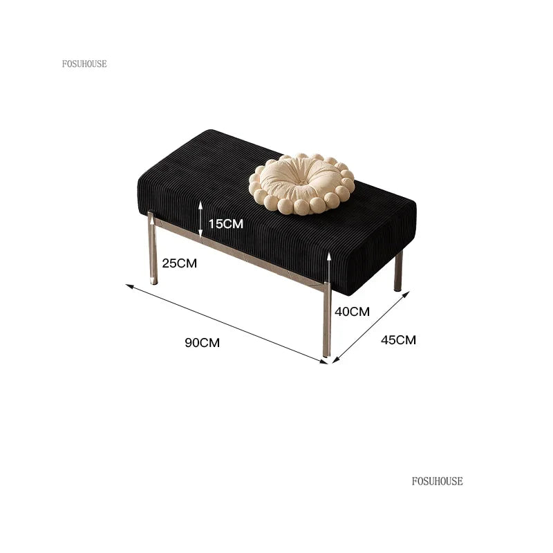 Nordic Style Corduroy Ottoman
