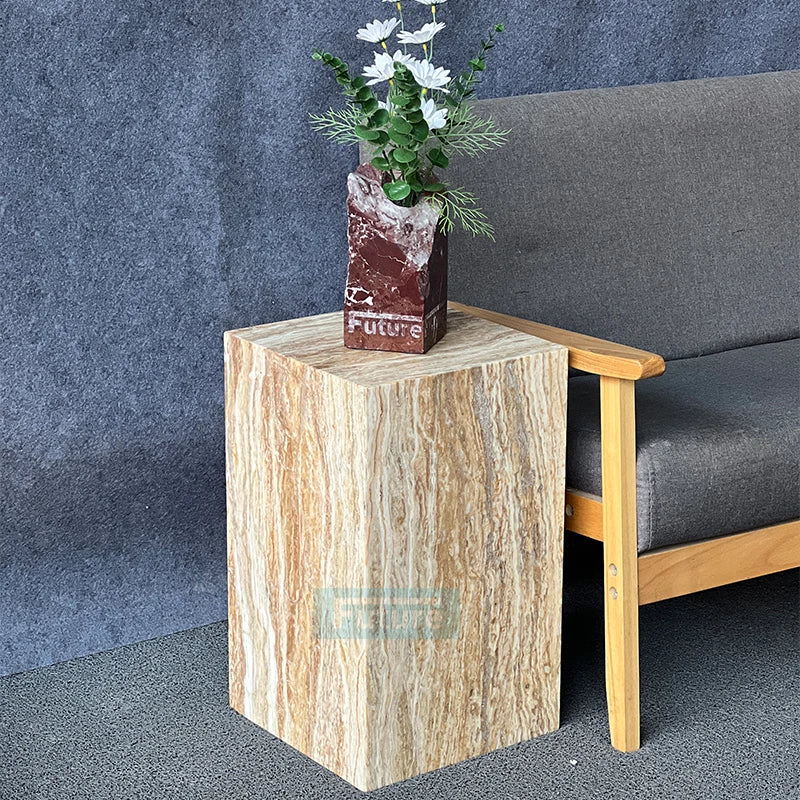 Plinth Marble Cube Table