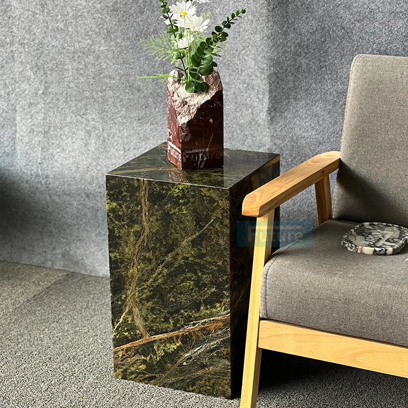 Plinth Marble Cube Table