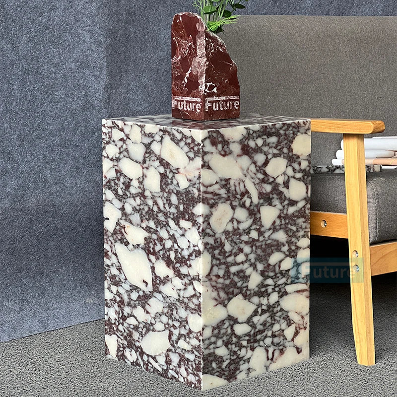 Plinth Marble Cube Table
