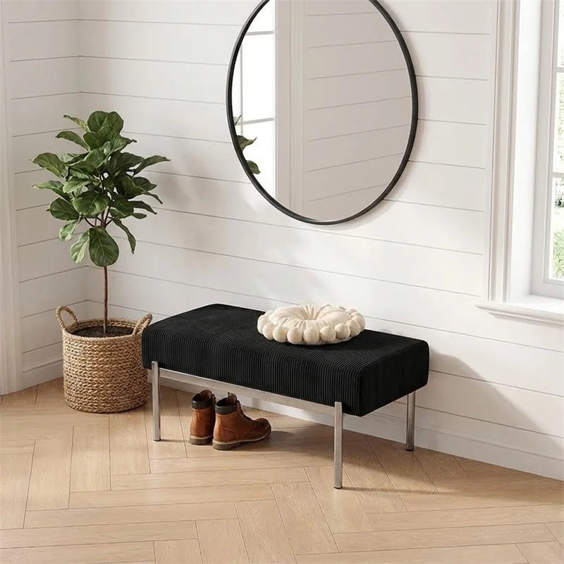 Nordic Style Corduroy Ottoman