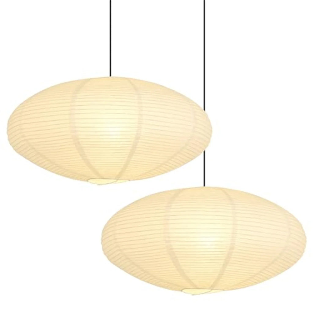 2Pcs White Oval Paper Lantern Lampshade