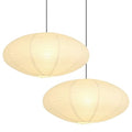 2Pcs White Oval Paper Lantern Lampshade