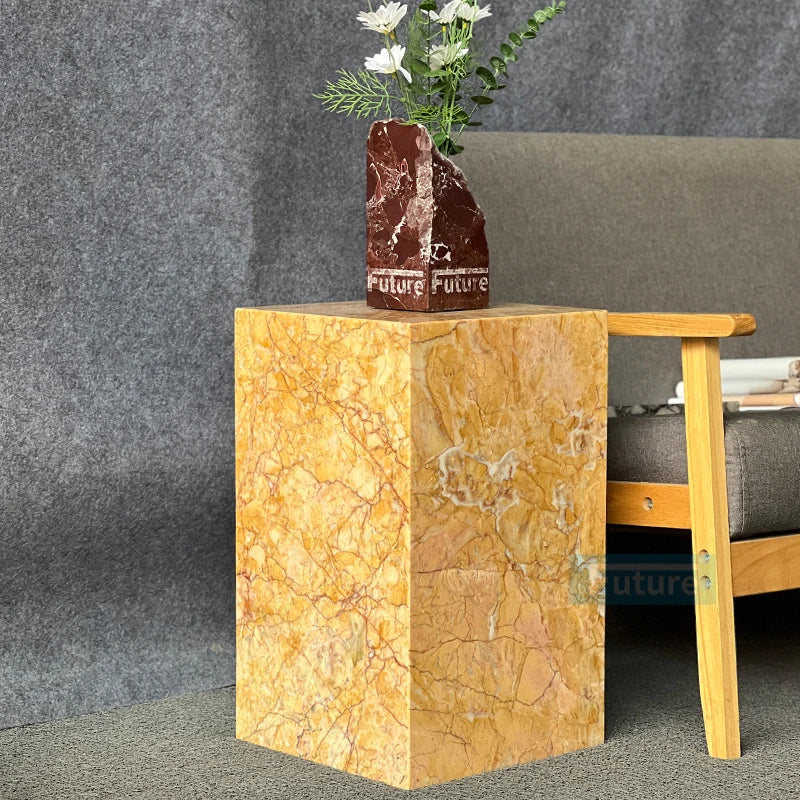 Plinth Marble Cube Table