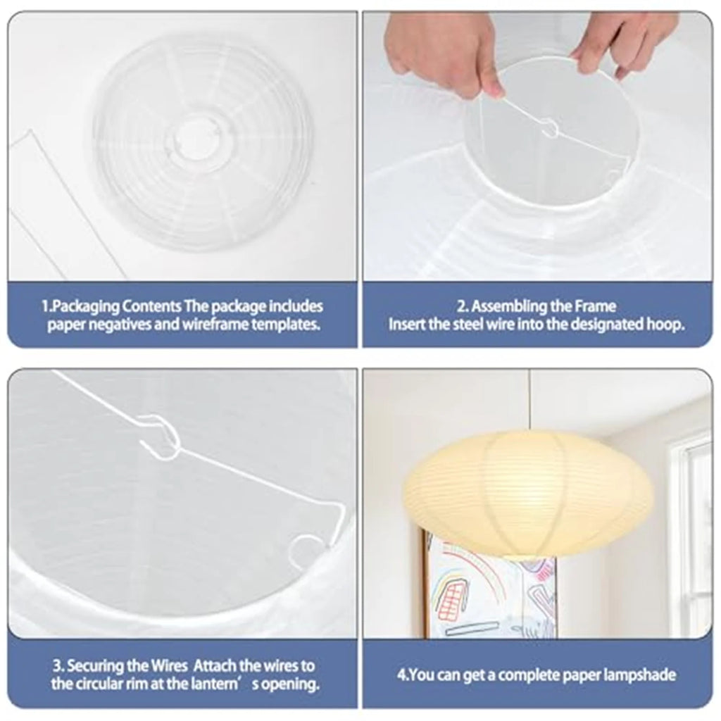 2Pcs White Oval Paper Lantern Lampshade