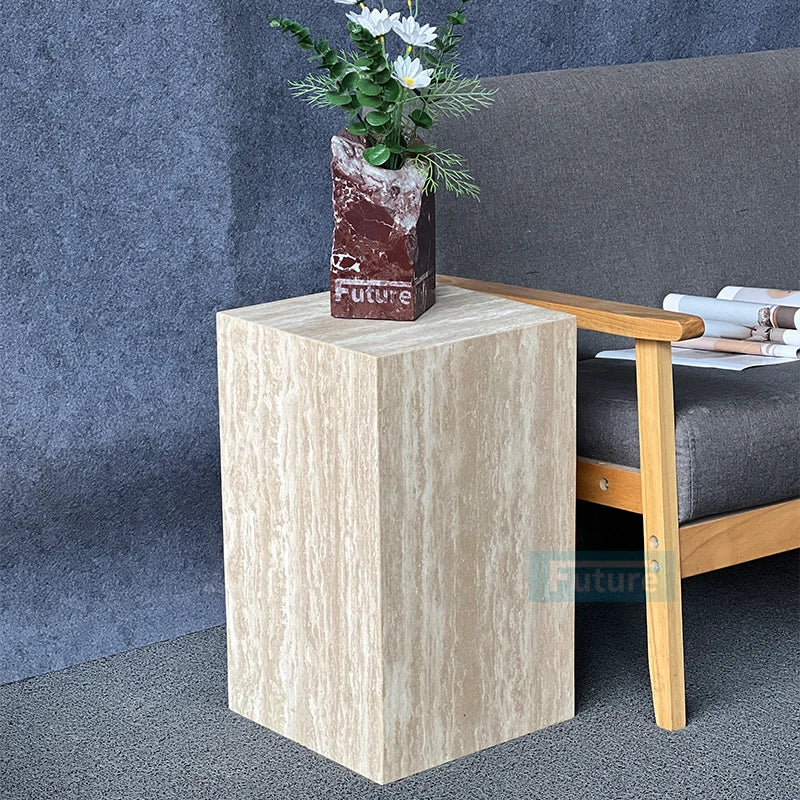 Plinth Marble Cube Table