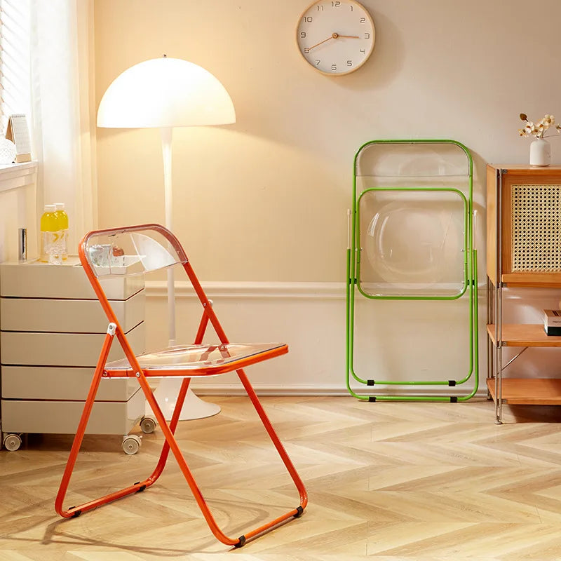 Simple Acrylic Transparent Folding Chair, Internet Famous Photo Dressing Chair, Folding Dining Chair, Event Party Folding Chair