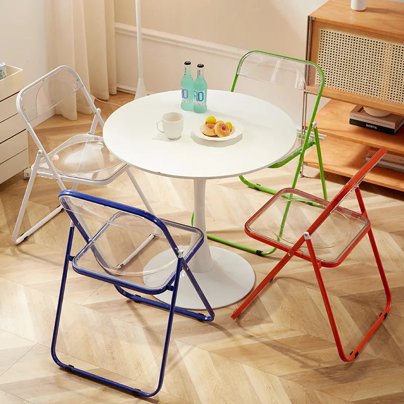 Simple Acrylic Transparent Folding Chair, Internet Famous Photo Dressing Chair, Folding Dining Chair, Event Party Folding Chair