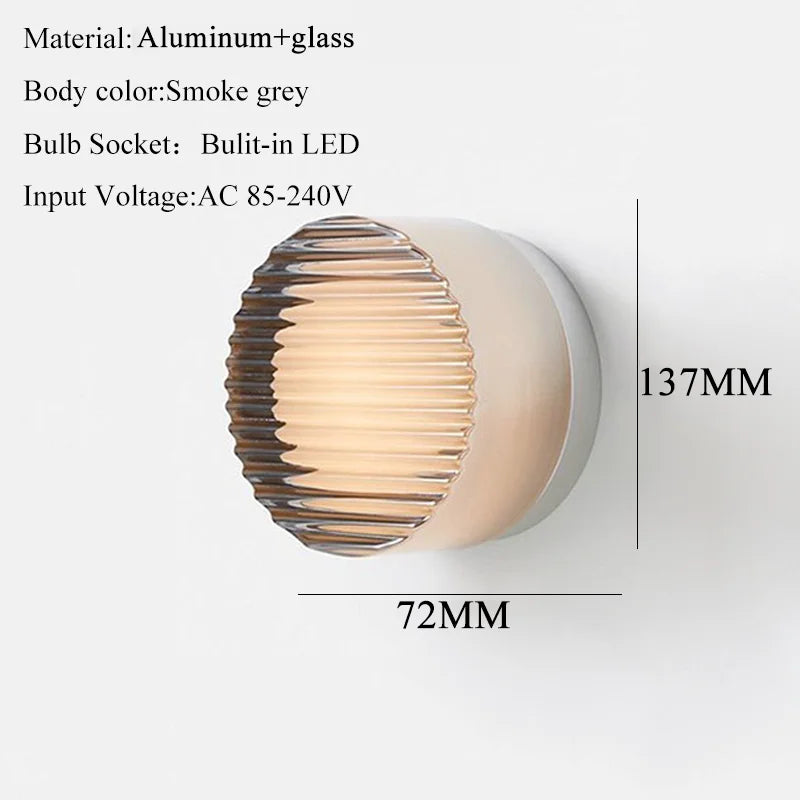 round Glass LED Wall Lamp Sconce