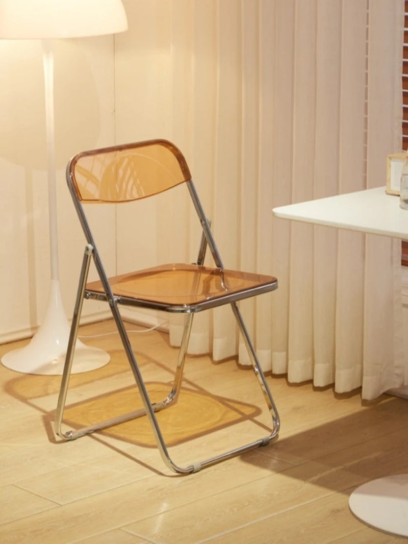 Simple Acrylic Transparent Folding Chair, Internet Famous Photo Dressing Chair, Folding Dining Chair, Event Party Folding Chair