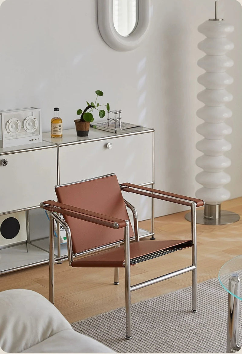 Leather Cow Leather Stainless Steel Chair