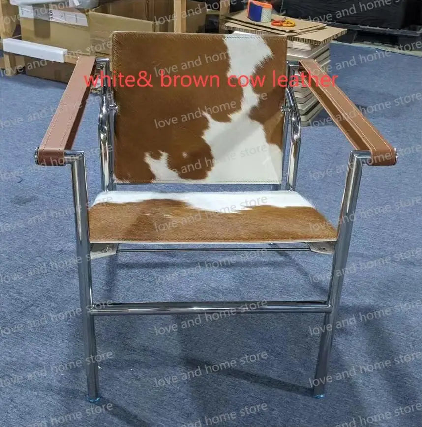 Leather Cow Leather Stainless Steel Chair