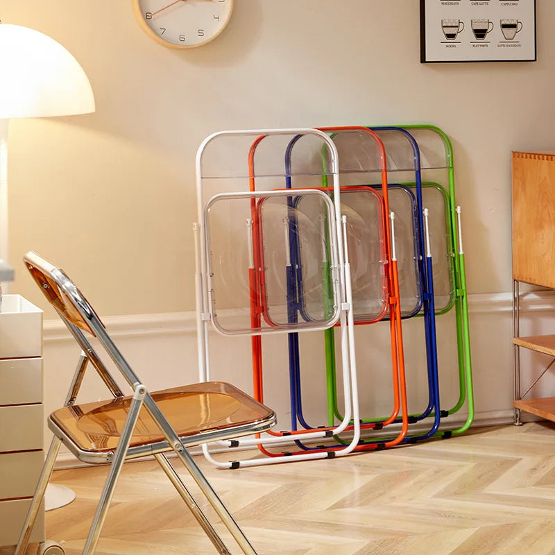 Simple Acrylic Transparent Folding Chair, Internet Famous Photo Dressing Chair, Folding Dining Chair, Event Party Folding Chair